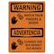 Signmission OSHA WARNING Sign, Watch Your Hands And Fingers Bilingual, 10in X 7in Decal, 7" W, 10" L, Landscape OS-WS-D-710-L-12894 - alternate 1